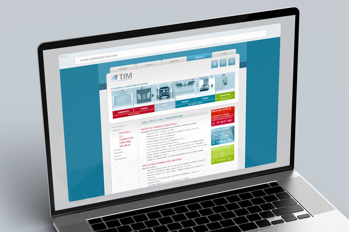 TIM Krško - Dizajn spletne strani