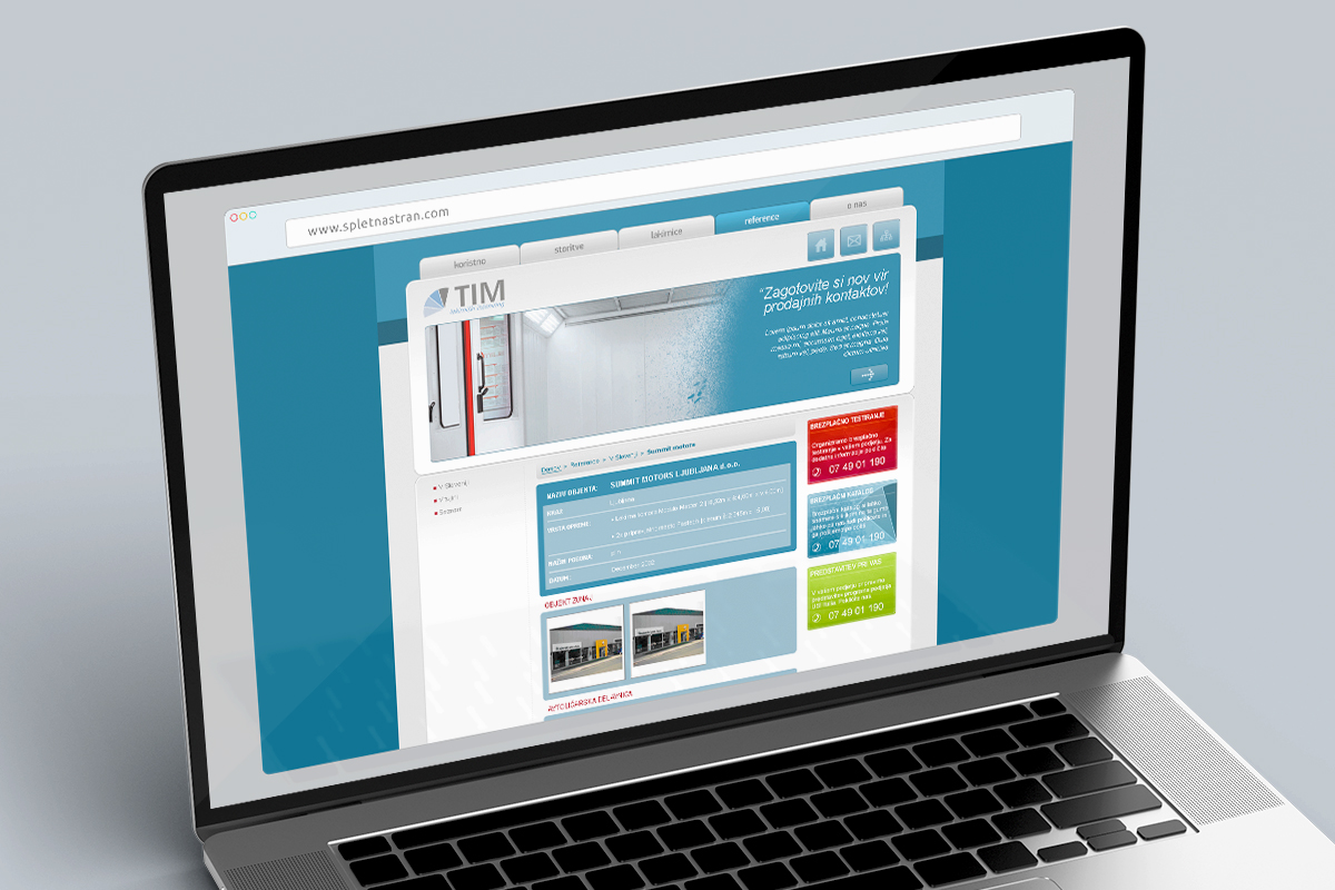 TIM Krško - Dizajn spletne strani